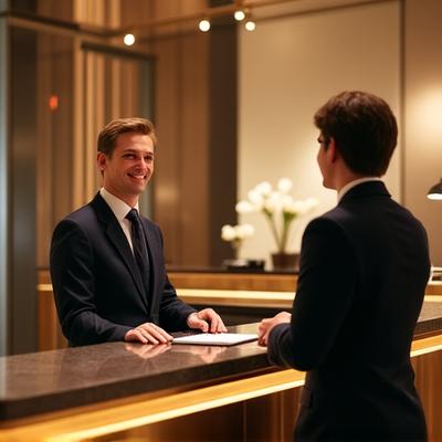 Réception d'un hôtel de luxe